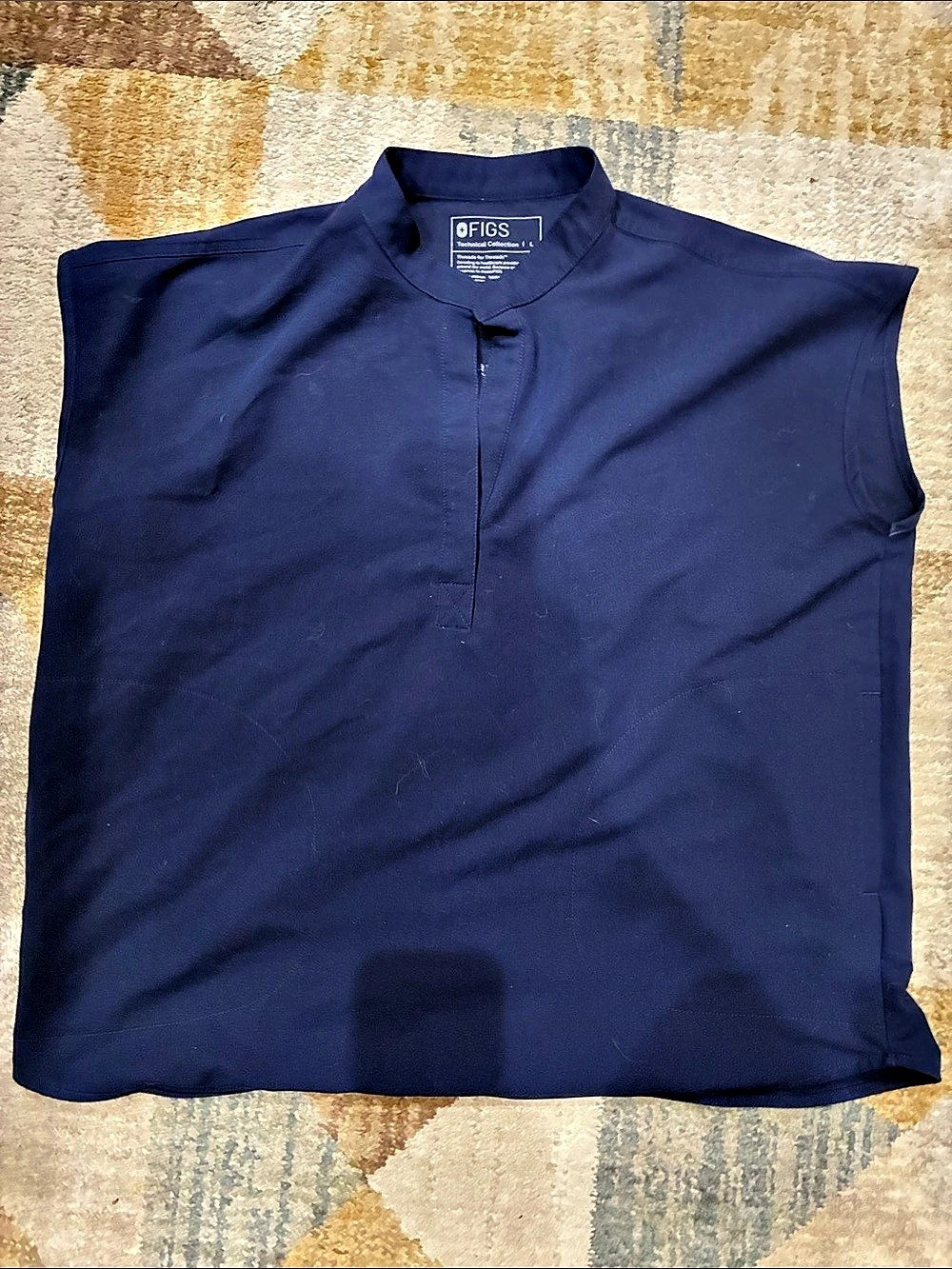 FIGS Rafaela Oversized Scrub Top Blue Large